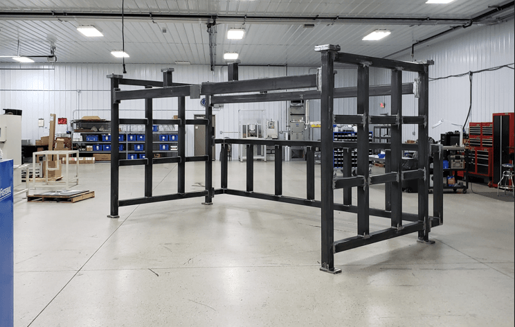 Large fabricated steel frame